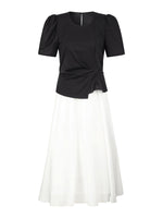 Tencel Blend Color Block Women Patchwork Maxi Dress GOELIA
