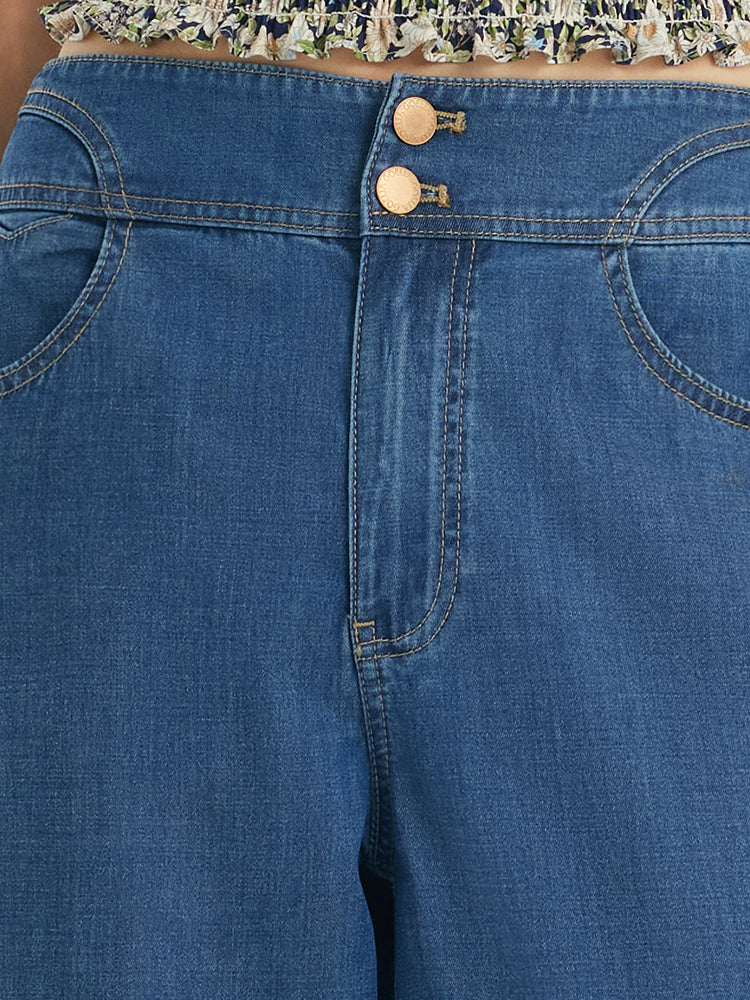 Denim Straight High-Waisted Women Jeans GOELIA