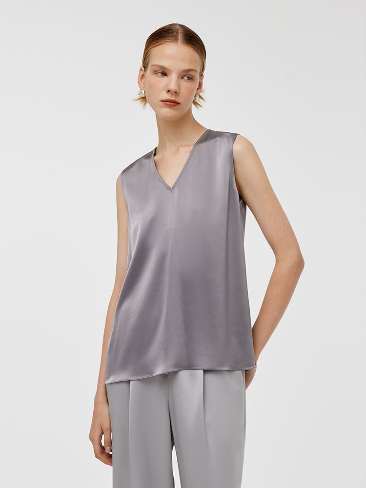 Acetate V-Neck Women Tank Top GOELIA