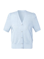 Tencel Wool Blend Rhinestone Women V-Neck Cardigan GOELIA