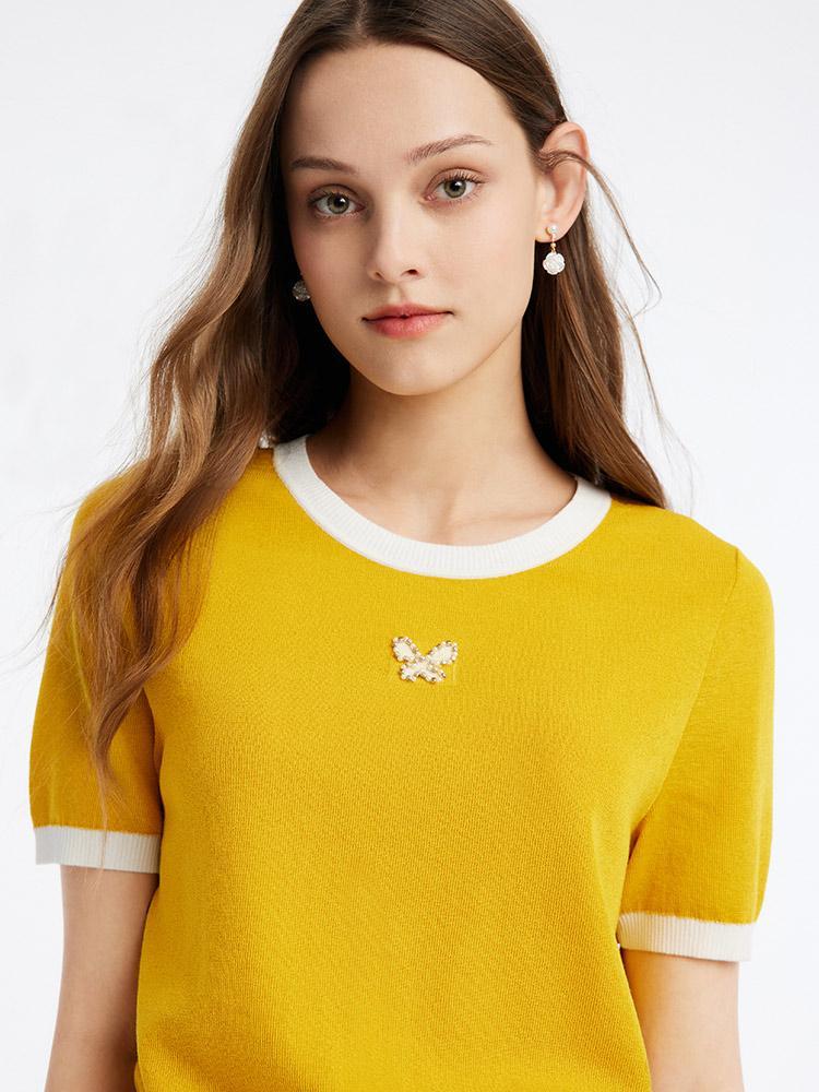 Round Neck Mulberry Silk Top GOELIA