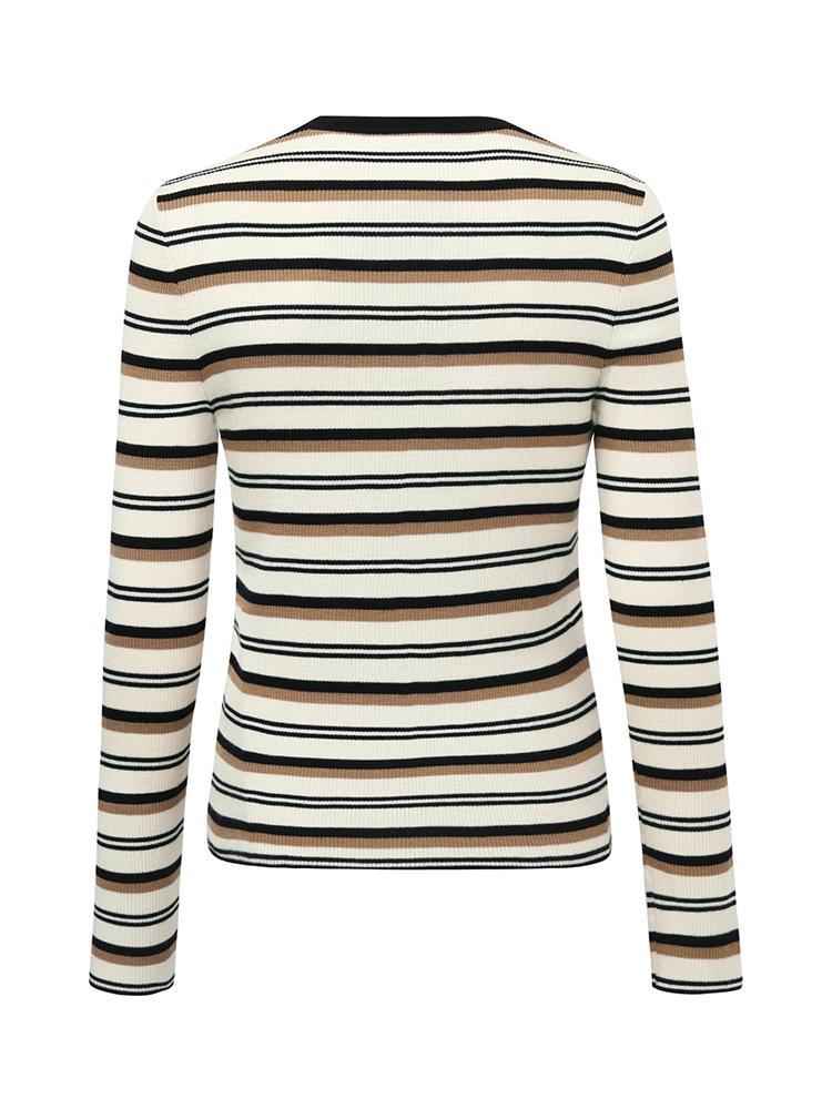 Machine Washable Wool Striped Sweater GOELIA