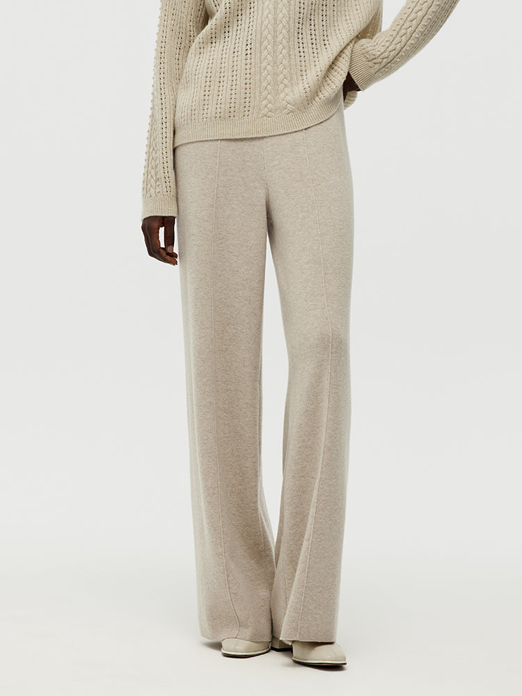 Petite Machine Washable Wool Wide Leg Women Pants GOELIA