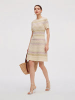 Multicolored Jacquard Women Knit Mini Dress GOELIA
