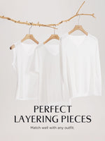 Two-pack (Black & White) Modal V-Neck Long Sleeve Top GOELIA