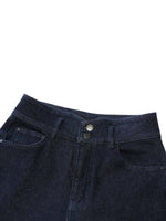 Cotton Denim Fleece Lined Straight Leg Women Jeans GOELIA