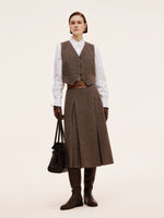 100% Washable Wool V-Neck Women Vest GOELIA