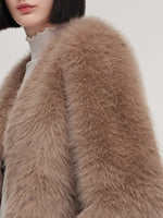 Eco-friendly Fur V-Neck Women Coat GOELIA