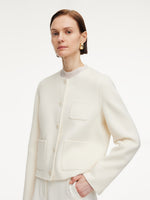 Cashmere Wool Blend Double-Faced Women Crop Jacket GOELIA