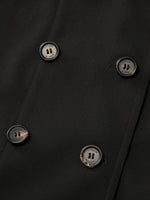 Machine Washable Wool Blend H-Line Double-Breasted Unisex Coat GOELIA