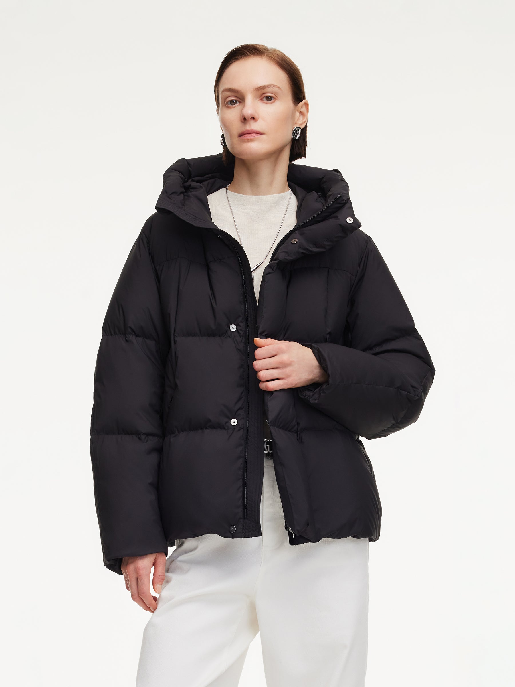 [Preview] Loose Unisex Hooded Goose Down Jacket GOELIA
