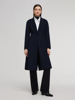 100% Wool Double-Faced Gathered Waist Women Overcoat GOELIA