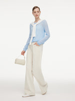 Alpaca Wool Lyocell Blend Women Lightweight Open-Knit Cardigan GOELIA