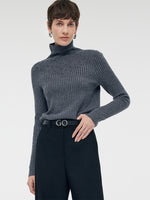 GO Letter Middle Size Women Leather Belt GOELIA