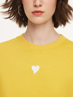 Asymmetrical Hem Heart Decorated Women T-Shirt GOELIA
