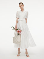 [Preview] Lyocell Blend Women Belted Maxi Shirt Dress GOELIA
