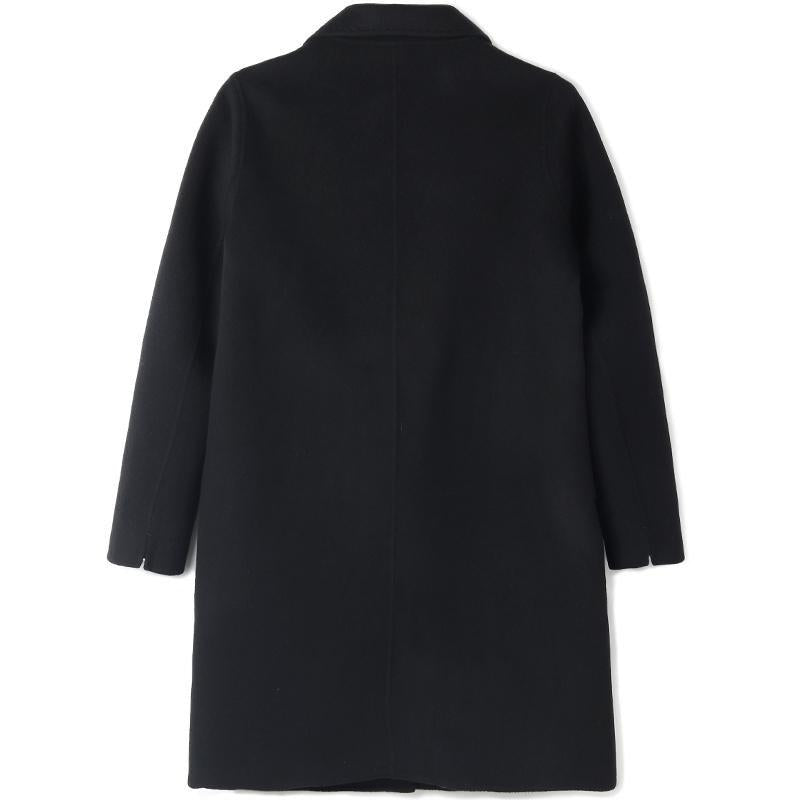 Pure Double-Faced Wool Mid-length Notched Lapel Coat GOELIA