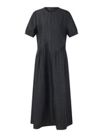 18MM Gambiered Canton Gauze Women Asymmetrical Gathered Maxi Dress GOELIA