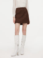 [Preview] Wool Blend Tweed Sequins Women A-Line Skirt GOELIA