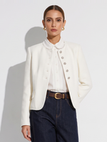 Wool Blend Tweed H-Line Women Cropped Jacket GOELIA