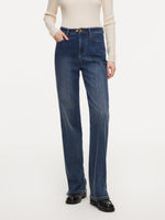 Acetate Blend Denim Micro-Flared Women Jeans GOELIA
