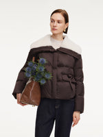 Teddy Collar Goose Down Crop Jacket GOELIA