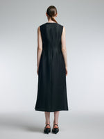 18MM Gambiered Canton Gauze Women Cowl Neck Maxi Dress GOELIA