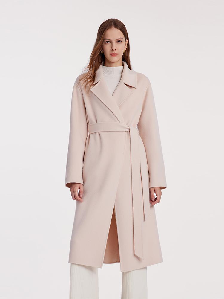 Pure Cashmere Double-Faced Women Coat With Belt GOELIA