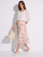 10MM Mulberry Silk Iris Print Women Skirt GOELIA