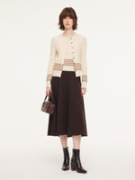 Tencel Wool Blend Cardigan And Tank Top And Skirt Three-Piece Set GOELIA