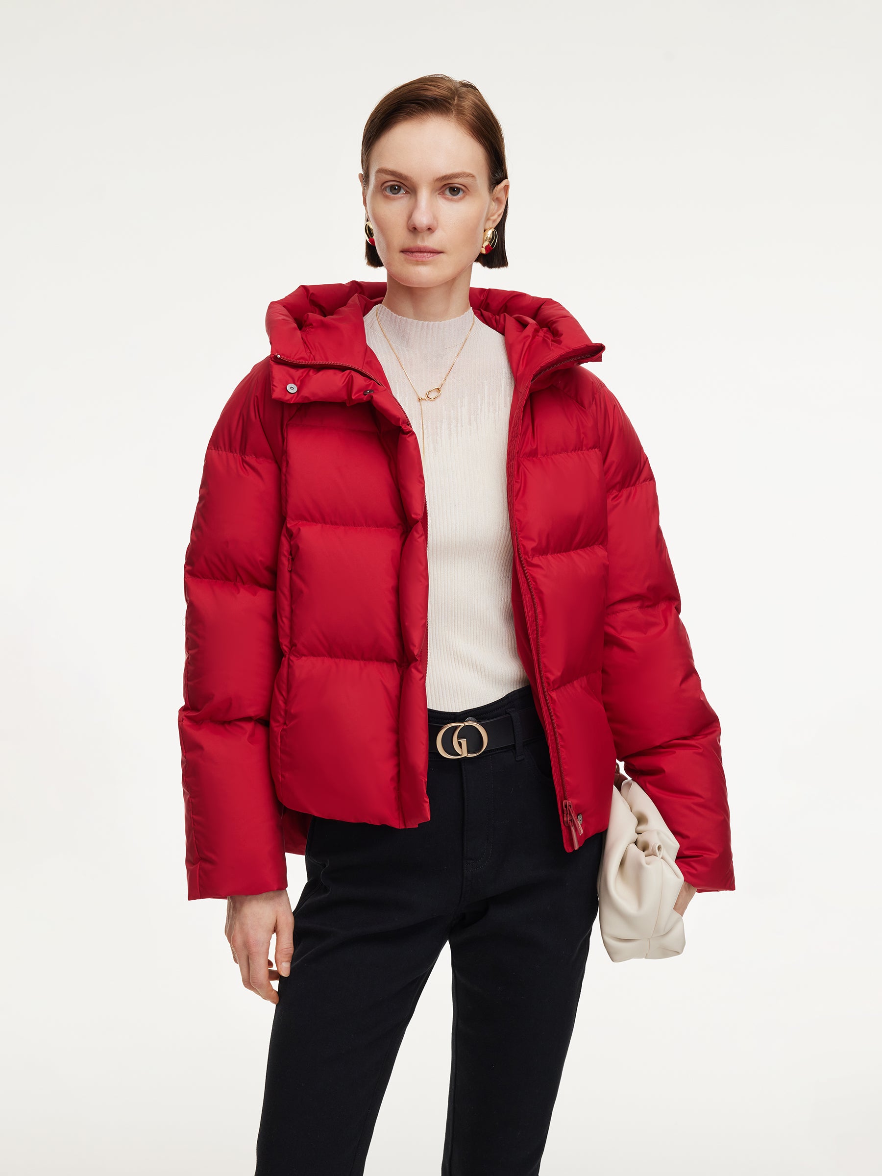 Hooded Zip-Up Goose Down Jacket GOELIA