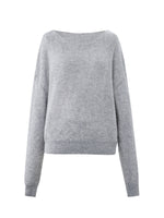 [Preview] Wool Blend Sequins Boat Neck Women Sweater GOELIA