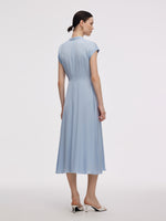22MM Mulberry Silk Women Midi Dress With Two Silk Scarves GOELIA