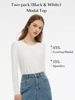 Two-Pack Modal Unisex Long Sleeve Top GOELIA