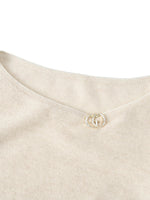 100% Merino Wool Shimmer Women Sweater With GO Letter Clip GOELIA