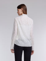 Jacquard Ruffle Collar Women Knit Shirt With Camisole GOELIA
