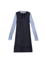 Tweed Faux Two-Piece Women Mini Dress GOELIA