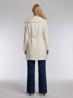 [Preview] Cashmere Wool Blend Double-Faced Women Wrap Cape Coat GOELIA