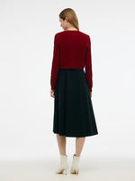 Lyocell Wool Blend Sweater And Knit Vest Dress Two-Piece Set GOELIA