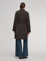Camel Hair Wool Blend Double-Faced Women Wrap Coat GOELIA