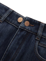 Denim Fleece Lined Women Slit Jeans GOELIA