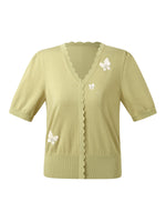 Tencel Blend Butterfly Embroidered Women Knit Top GOELIA