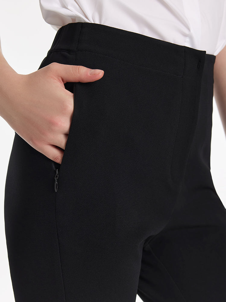 Acetate Micro-Flared Ankle Length Women Pants GOELIA
