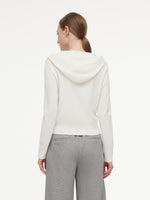 Wool Blend Heart Embroidered Women Hooded Cardigan GOELIA