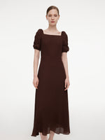 [Preview] 10.5 MM Mulberry Silk Square Neck Women Maxi Dress GOELIA