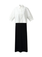 100% Cotton Shirt And Sleeveless Midi Dress Two-Piece Set GOELIA