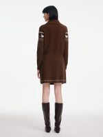 Fair Isle Half-Zip Knit Top And Skirt Two-Piece Set GOELIA