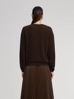 100% Brushed Wool Crew Neck Women Sweater GOELIA
