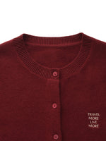 100% Wool Letter Embroidered Women Cardigan GOELIA