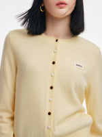 100% Merino Wool Contrasting Buttons Women Cardigan GOELIA